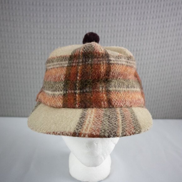 Wool Plain Tweed Hunting Insulated Hat Vintage 1980's - Picture 2 of 8